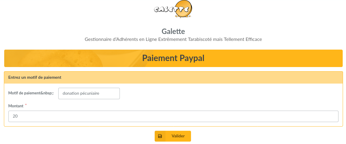 Paypal payment form (public)